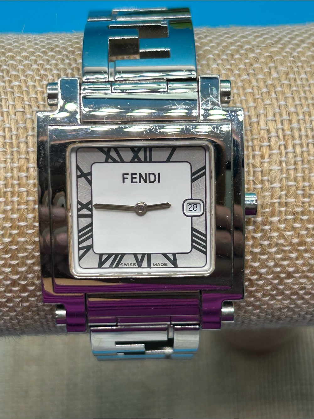 Authentic Fendi Silver Square Dial Watch